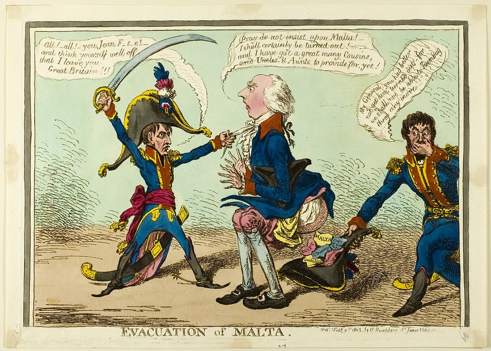 Evacuation of Malta by James Gillray