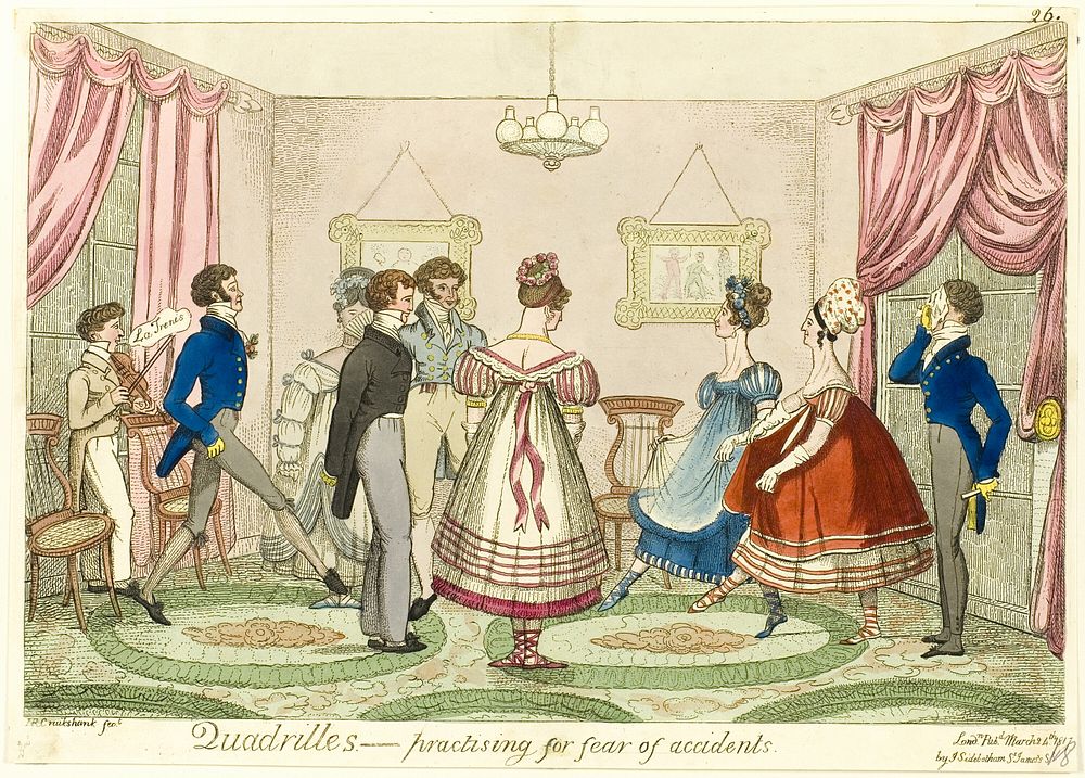 Quadrilles - Practising for Fear of Accidents by Isaac Robert Cruikshank