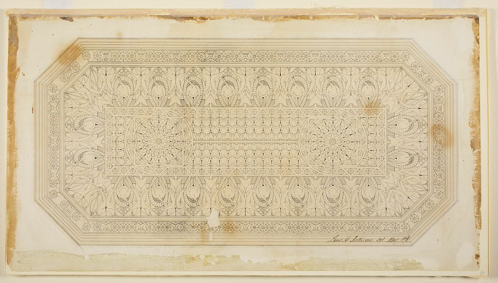 Ceiling Design with Peacock Motif by Louis H. Sullivan (Architect)