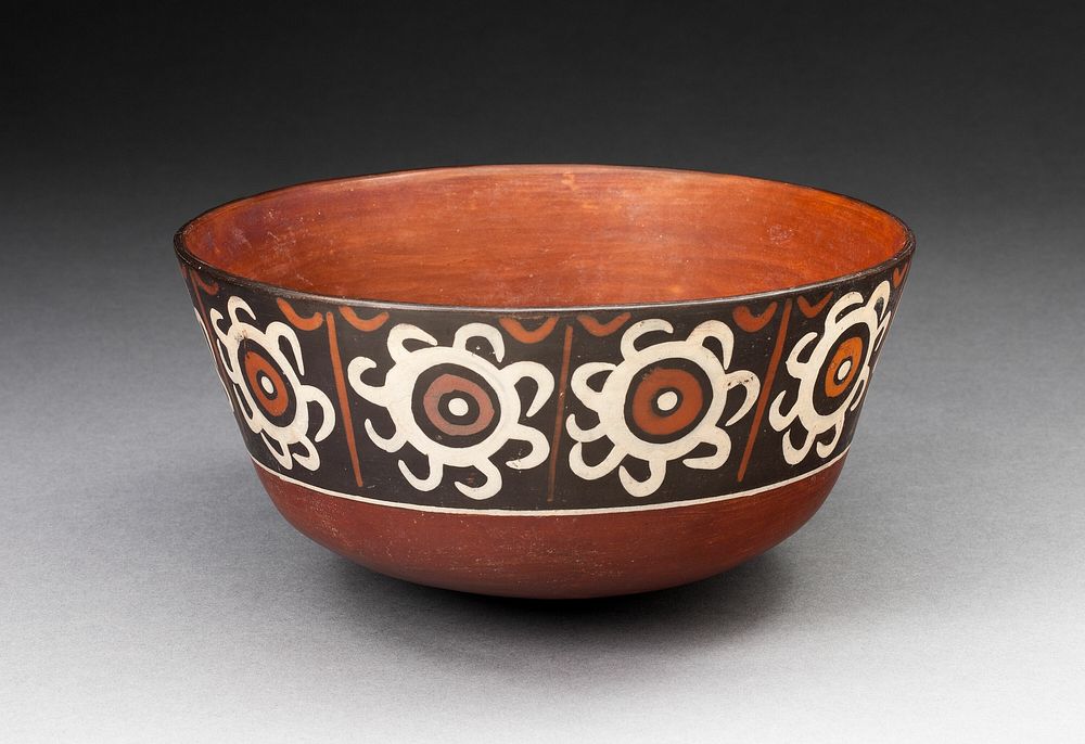 Bowl with Repeated Spiral-Like Motifs by Nazca
