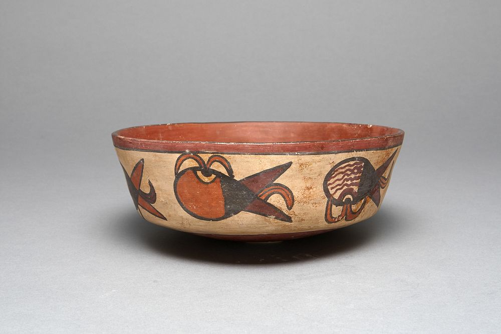 Bowl Depicting Abstract Motifs, Possibly Representing Sprouting Seeds by Nazca