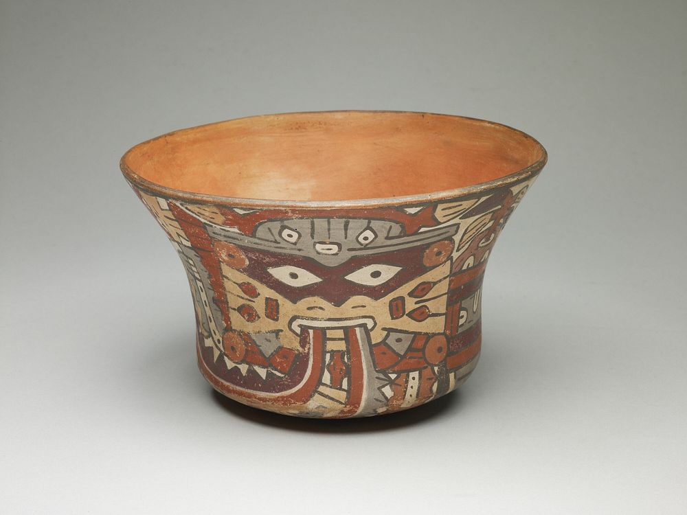 Small Bowl Depicting Costumed Ritual Performer by Nazca