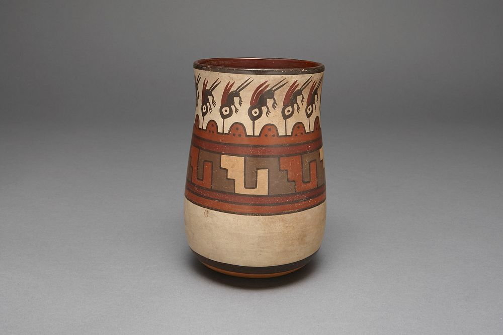 Beaker Depicting Abstract Hummingbirds or Insects by Nazca