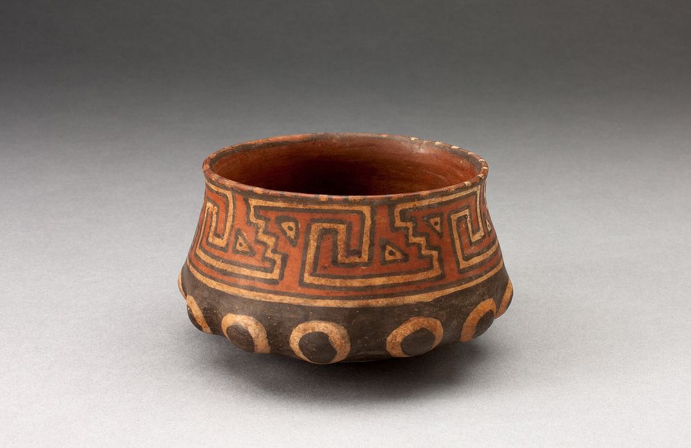 Miniature Bowl with Shaped Base and Geometric Motifs by Inca