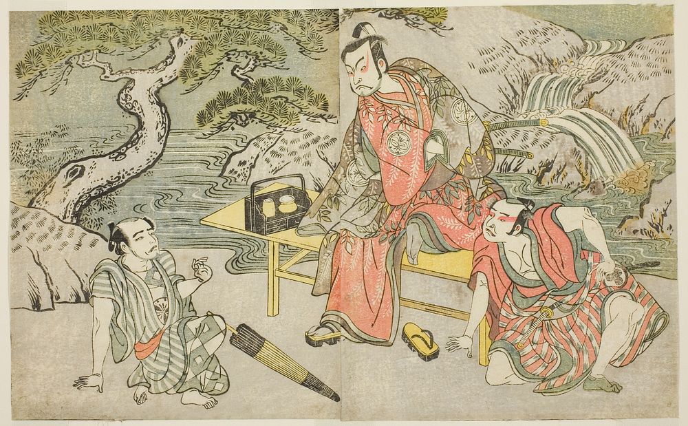 The Actors Tomizawa Hanzaburo II as Nagoya Sanzaemon (often called Sanza) (right), Nakamura Juzo II as Fuwa Banzaemon…