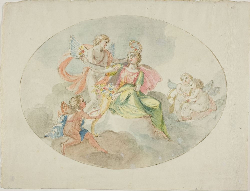 Allegory of Abundance (Sketch for a Ceiling Painting) by Domenico Pozzi