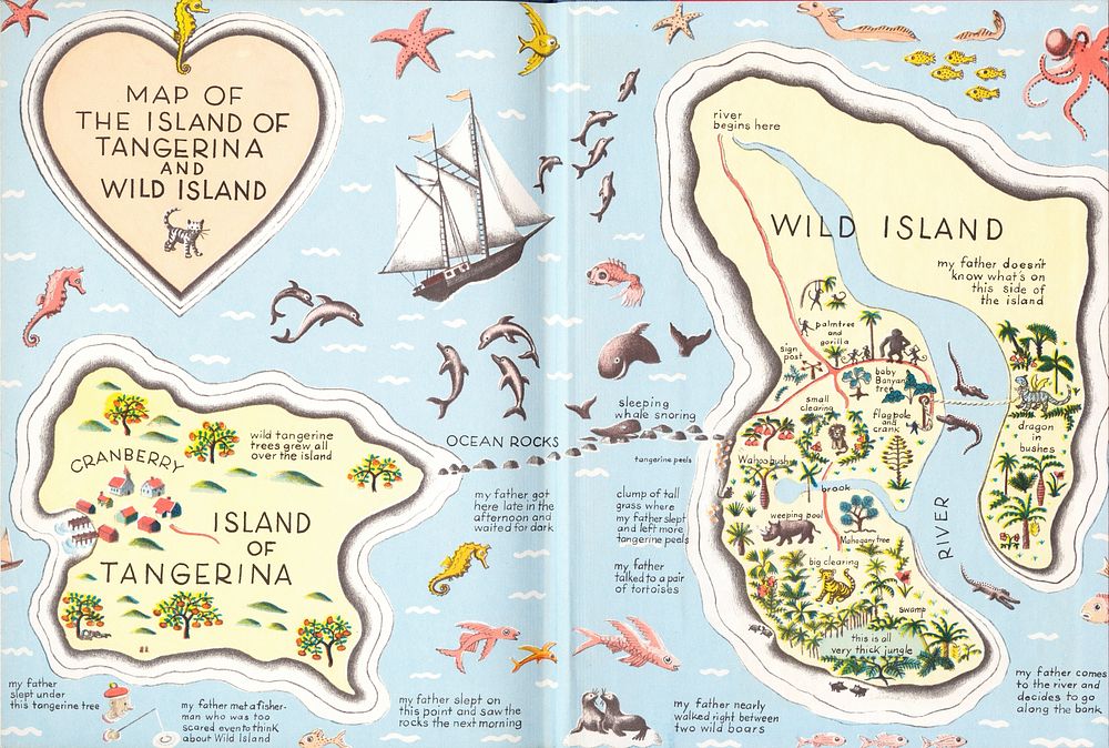 Map of the island of Tangerina and Wild Island