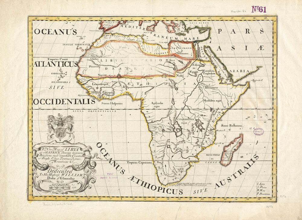 A new map of Libya or old Africk shewing its general divisions, most remarkable countries or people, cities, townes, rivers…