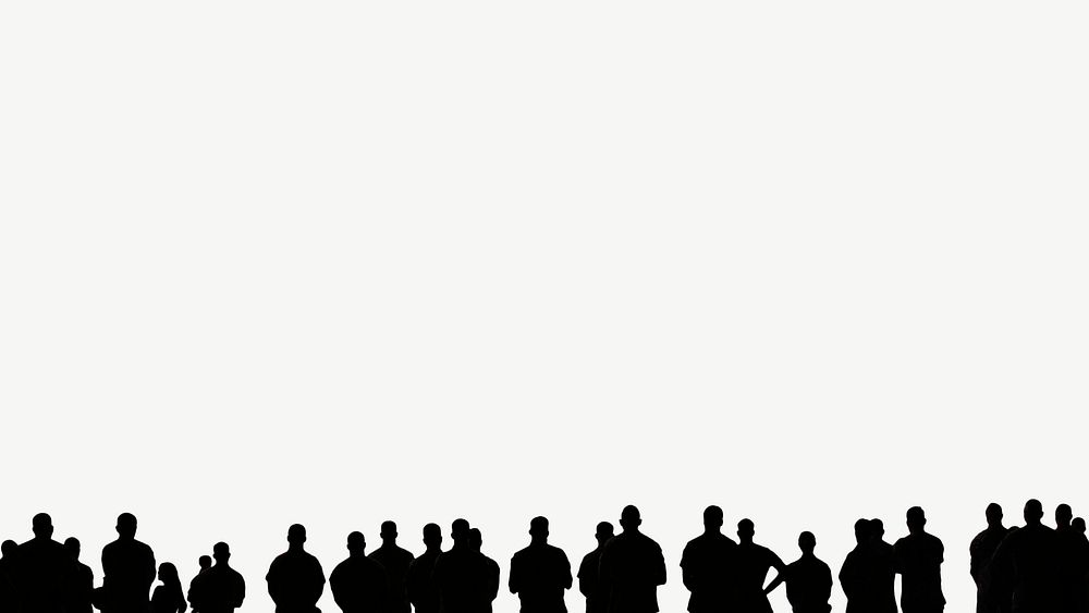 Crowd silhouette border background   psd