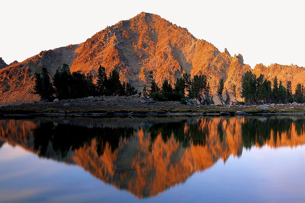 Mountain reflection, border background   image