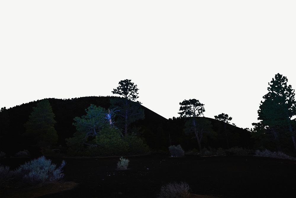 Dark wilderness landscape, border background   psd