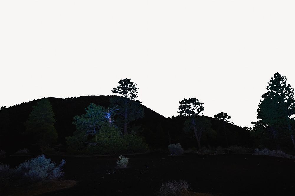 Dark wilderness landscape, border background   image