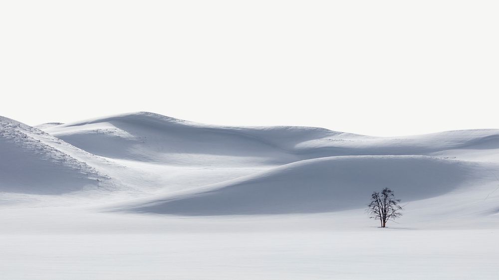 Snowy winter landscape, border background   psd