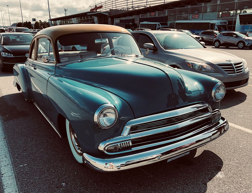 Chevrolet Deluxe, vintage car. Location Unknown. Date Unknown.