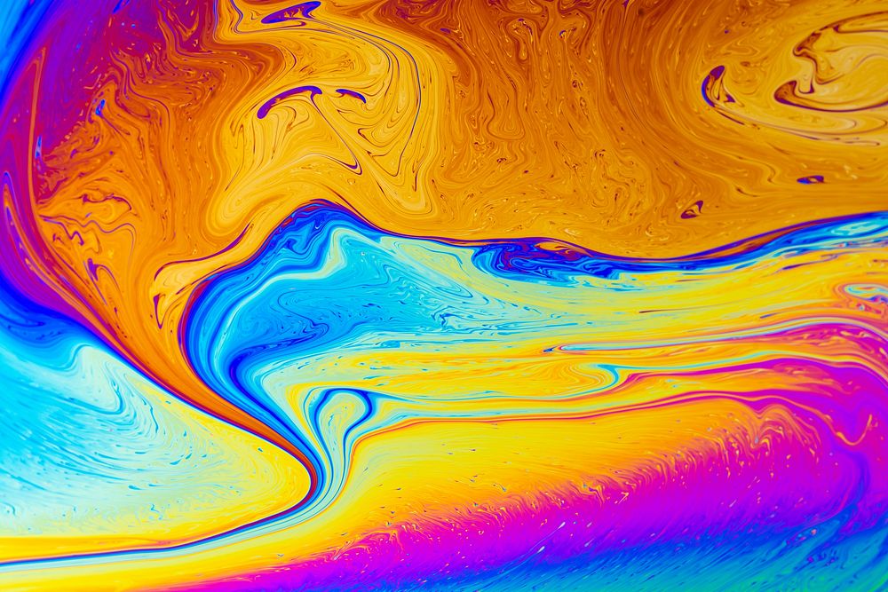 Soap film, colorful pouring art.