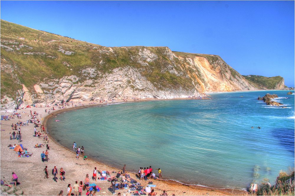 Seashore, coastline, ocean bay landscape.