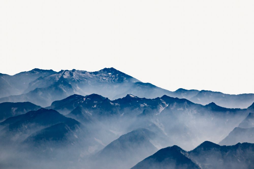 Mountain & smoke, border background   image