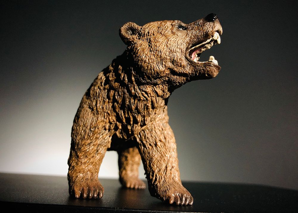 Bear model, wild animal sculpture.