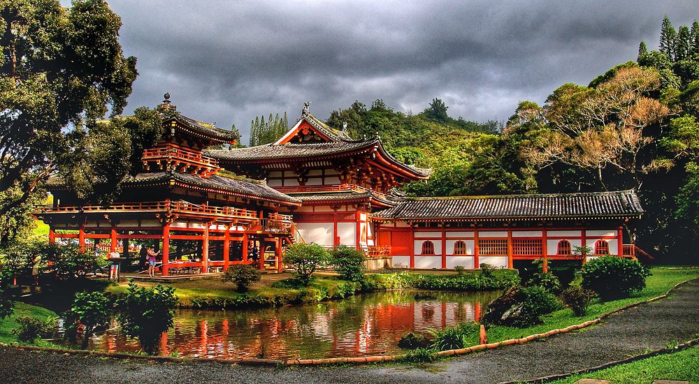 The Byodo-In Temple. Hawaii.Valley of the Temples Memorial ParkKahaluu, O'ahu, HawaiiThe Byodo-In Temple is located at the…