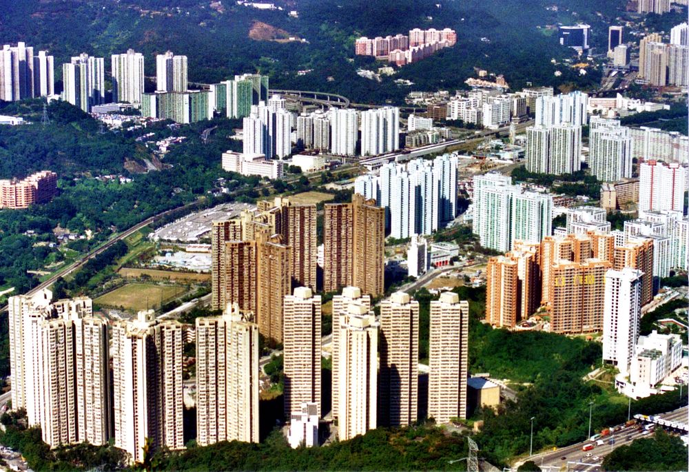 Historical Hong Kong: Shatin New TownAerial view of Shatin (or Sha Tin) New Town, from somewhere close to the location of…