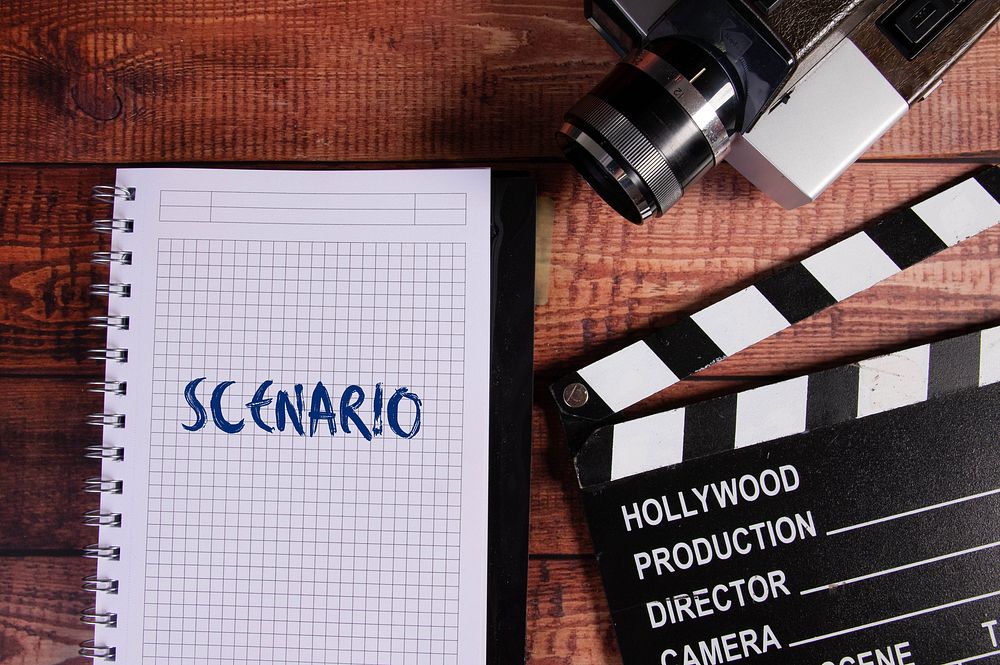 Film production scenario setting advertising.