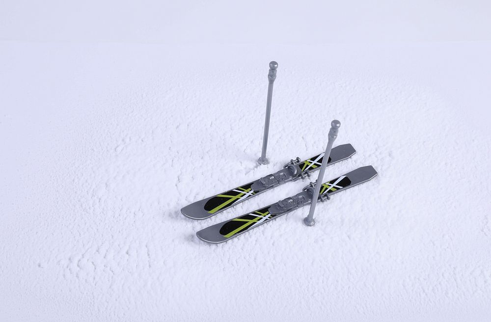 Snow ski, winter sport advertising.