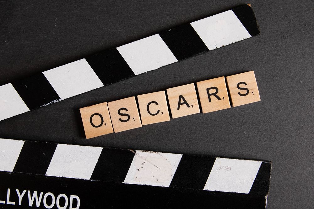 Movie clapper with Oscars text. 30 JUNE 2023 - BANGKOK, THAILAND