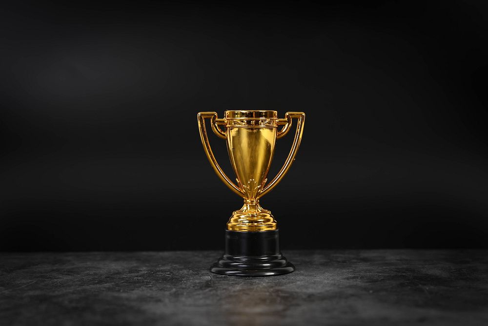 Golden trophy, sport world cup.