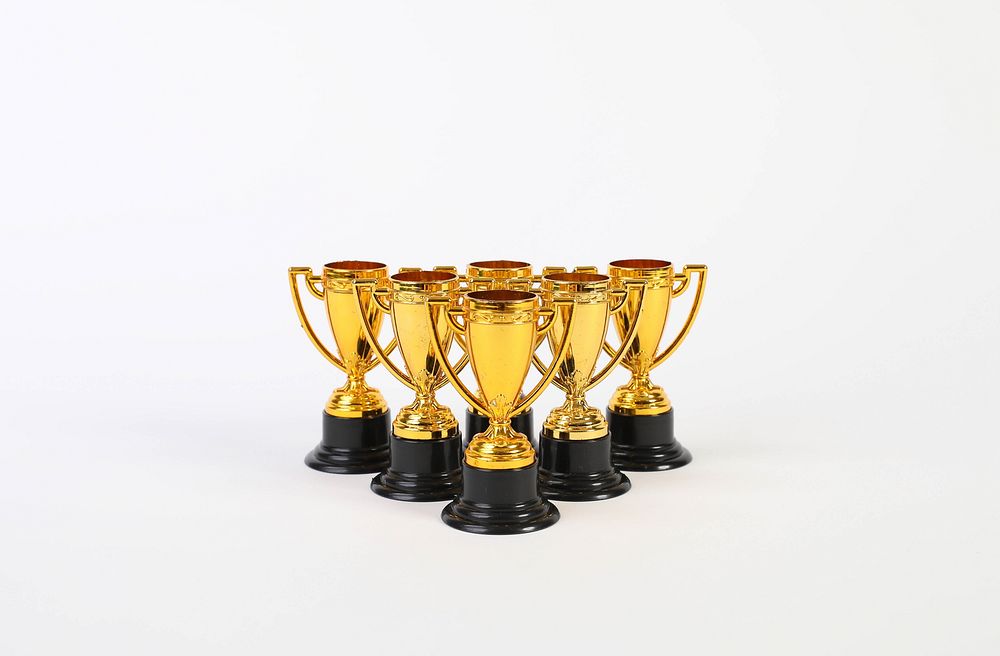 Golden trophies, world sport championship.