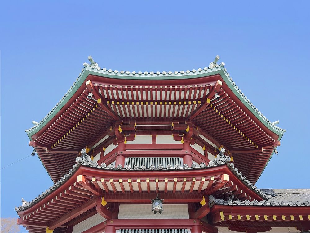 Pagoda, Bentendo Temple, Tokyo, Japan.