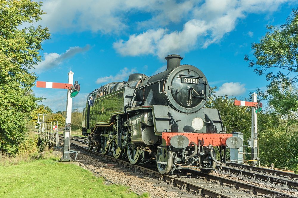 Bluebell railway steam engine train.