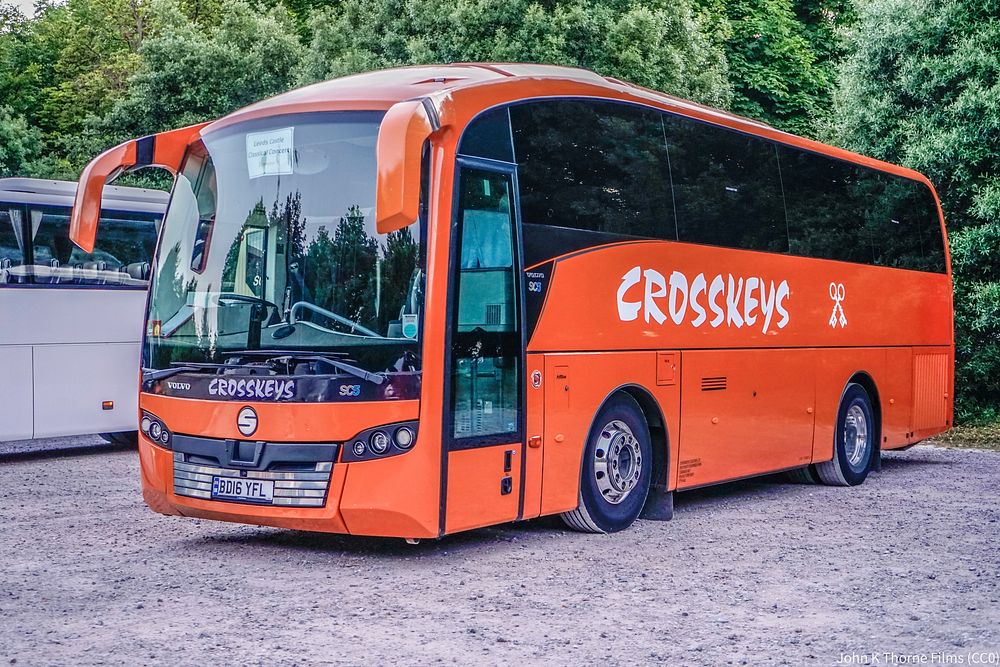Orange bus. Crosskeys Leeds Castle.