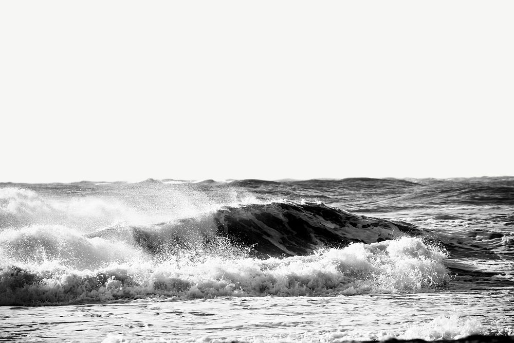 Black & white waves, border background   psd