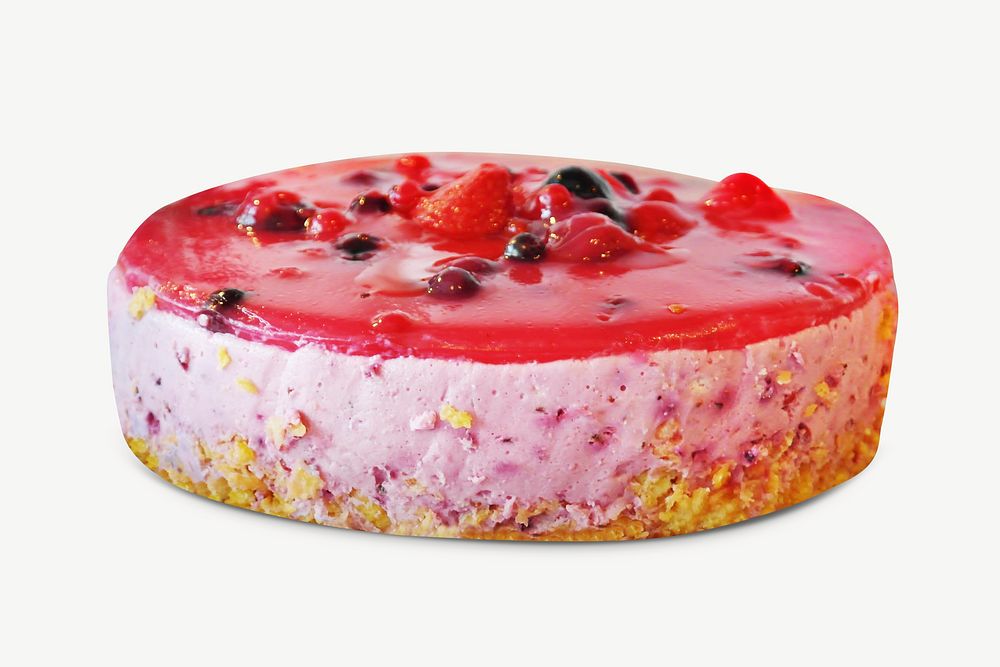 Mixed berry cheesecake collage element, food & drink isolated image psd