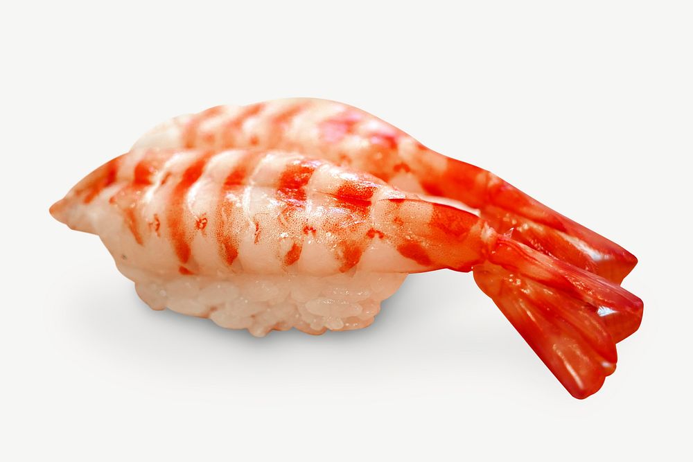 Sweet shrimp sushi collage element, food & drink isolated image psd