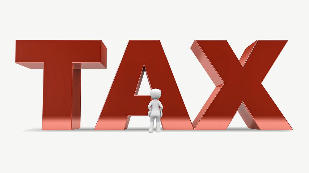 Tax typography collage element psd