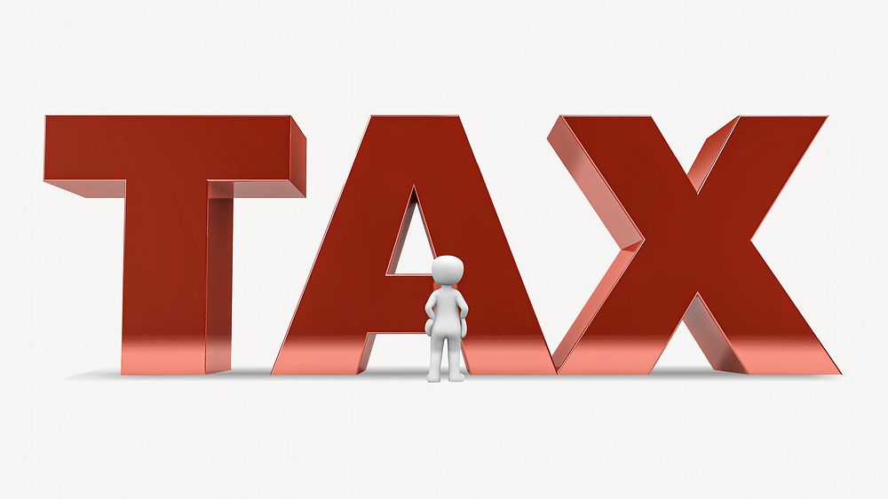 Tax typography isolated image