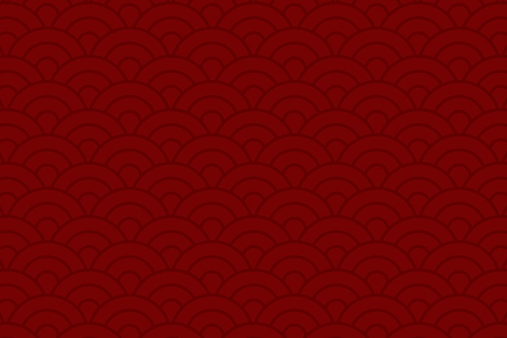 Red Japanese wave-patterned background, traditional design