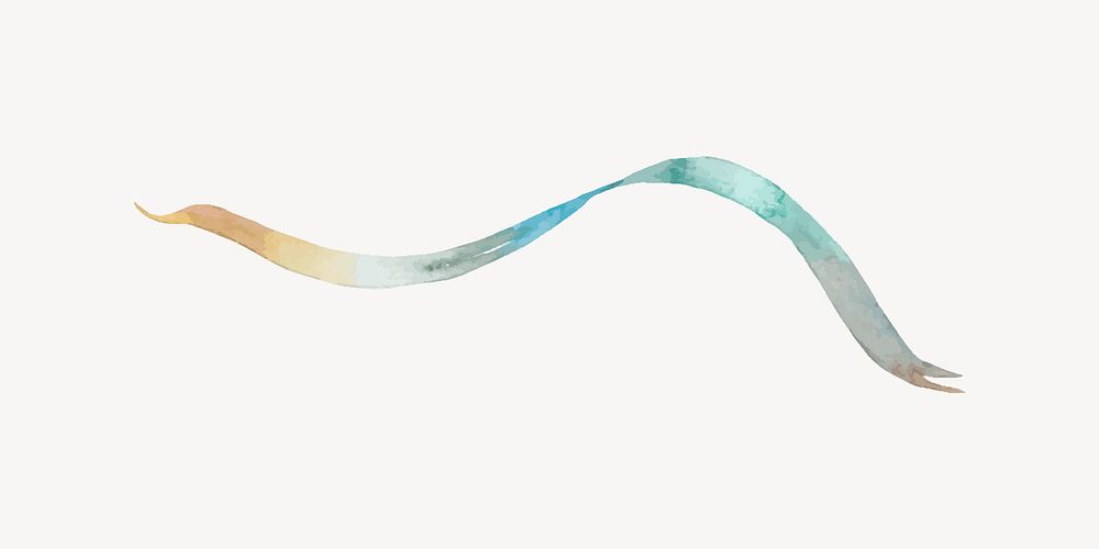 Watercolor gradient ribbon clipart vector