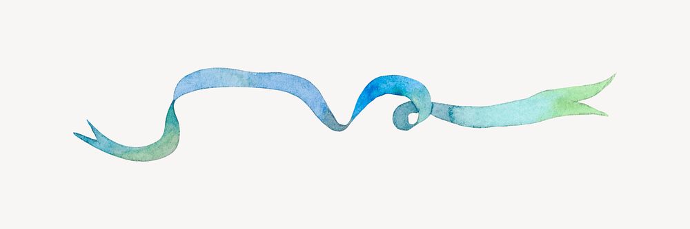 watercolor ribbon divider, ornament psd