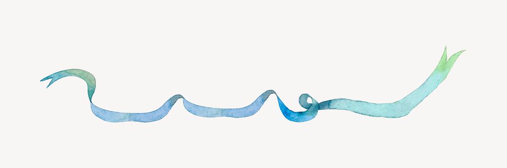 Divider ribbon watercolor design element psd