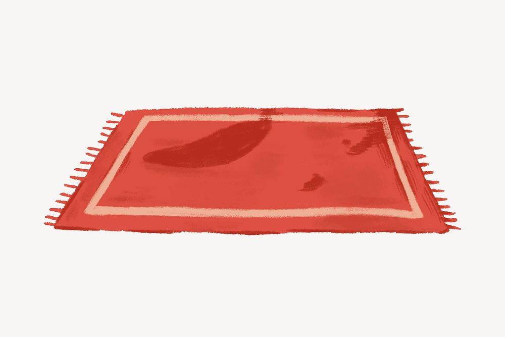 Red simple doormat collage element vector