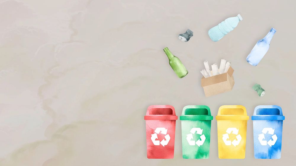 Recycle desktop wallpaper, trash & bins illustrations