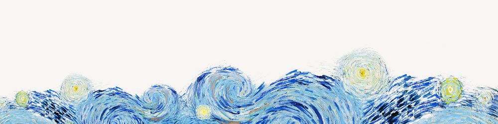 Van Gogh's Starry Night border collage element psd, remixed by rawpixel