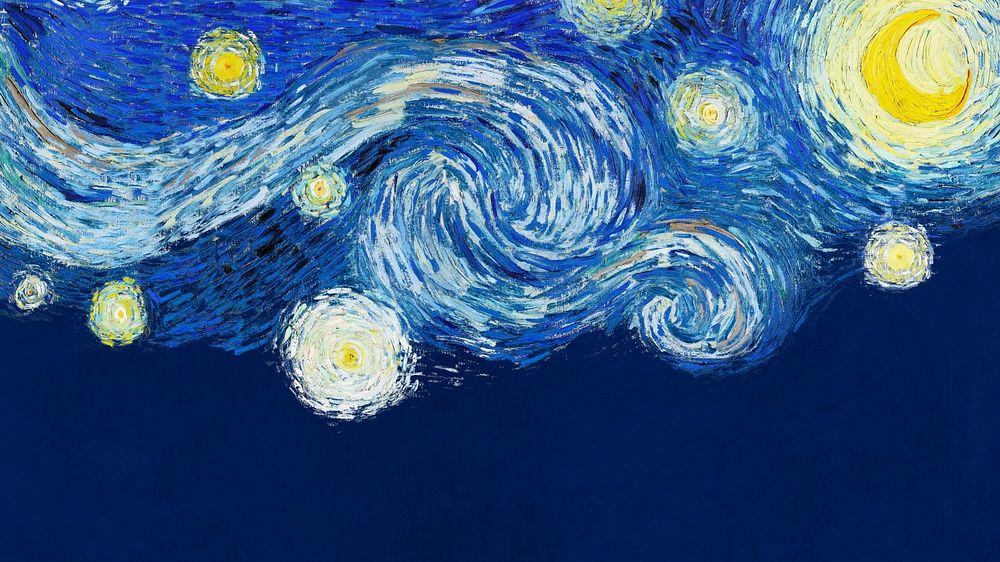 Blue Starry Night  desktop wallpaper, remixed by rawpixel