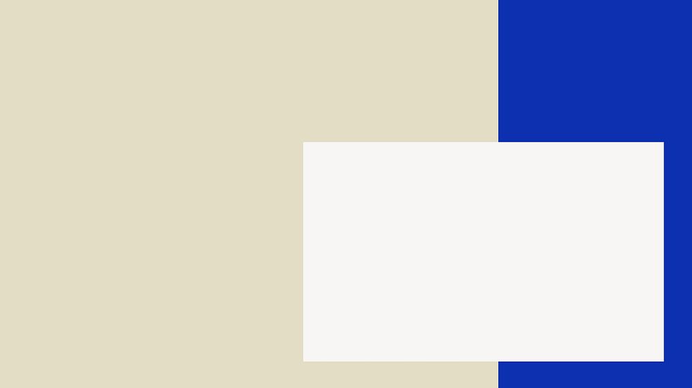Beige blue desktop wallpaper, off white frame collage element vector