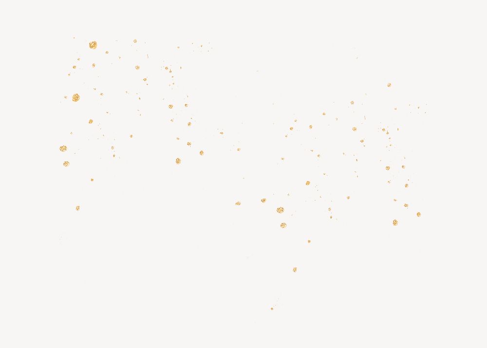 Gold glitter  collage element psd