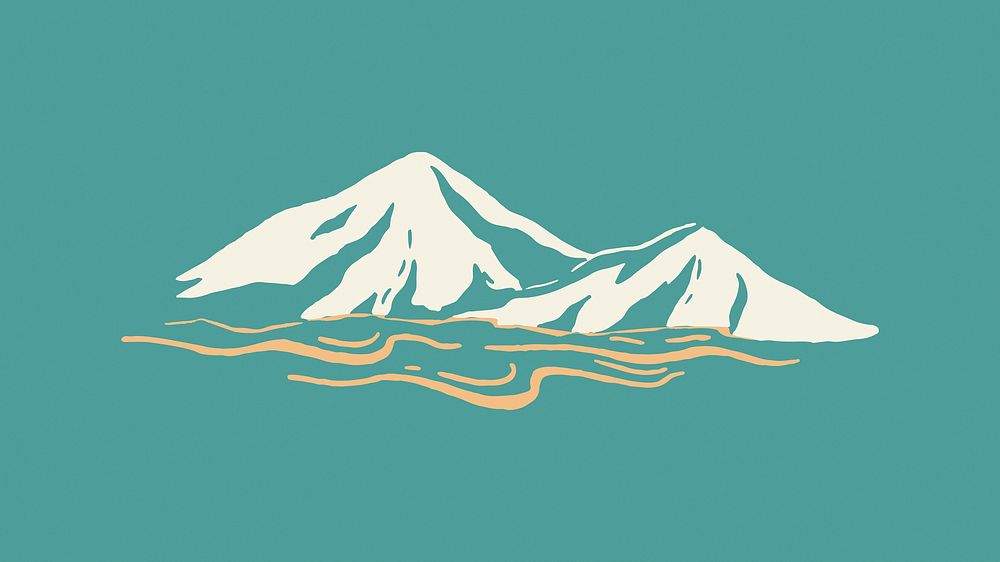 Island mountain collage element vector