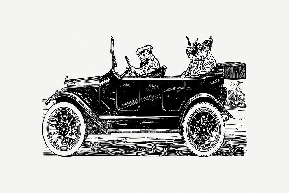 Antique car  clipart psd. Free public domain CC0 image.