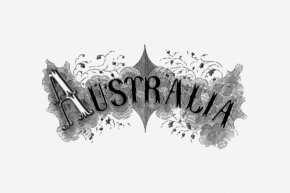 Australia font clip art. Free public domain CC0 image.
